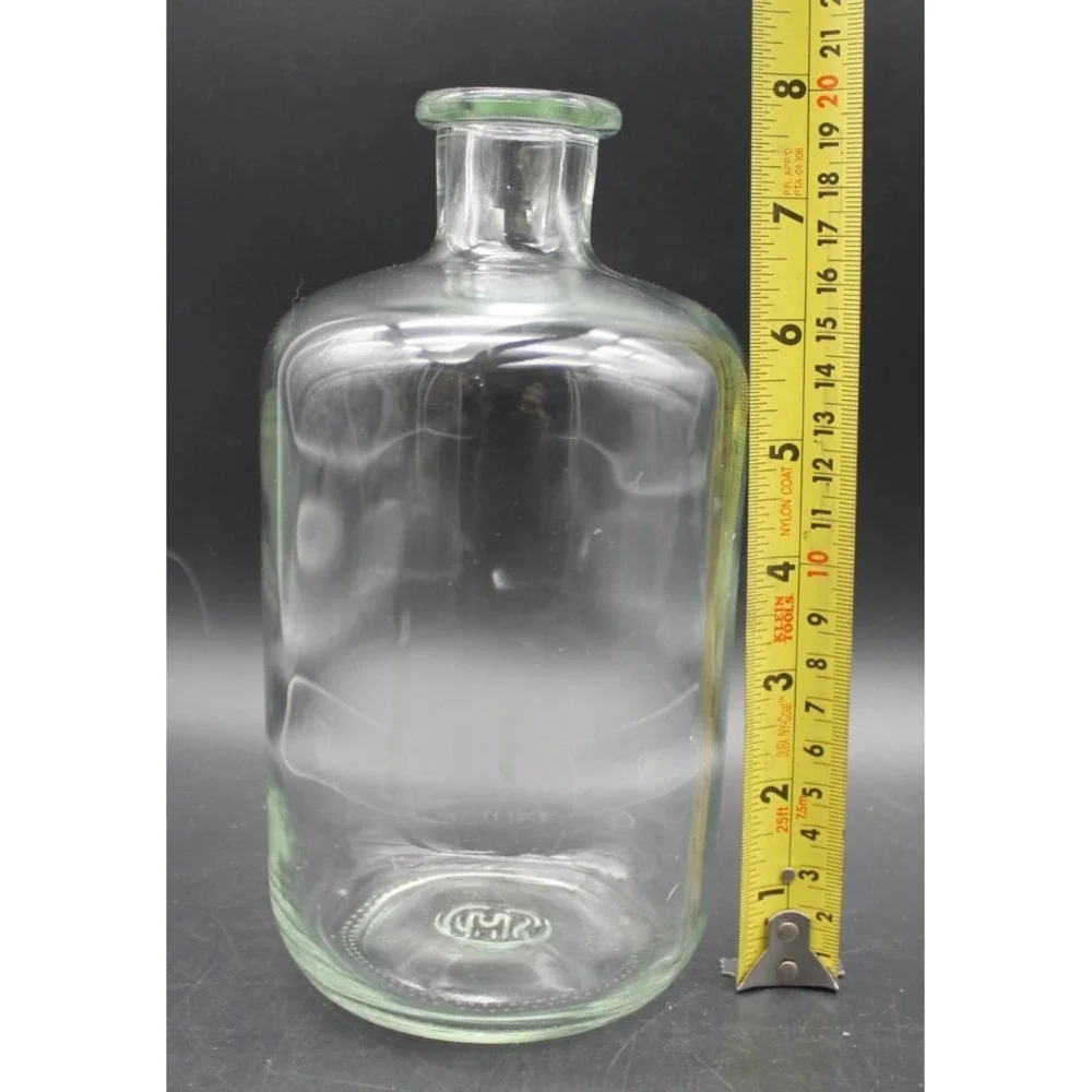 Vintage CHS Clear Glass Apothecary Bottle Pharmacy Jar Reagent Bottle 8 Inch